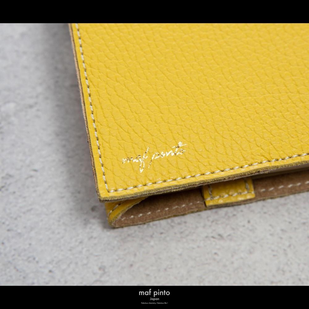 maf pinto (マフ ピント) レザーブックカバー文庫サイズ ADRIA LINE ライトイエロー 本革 日本製