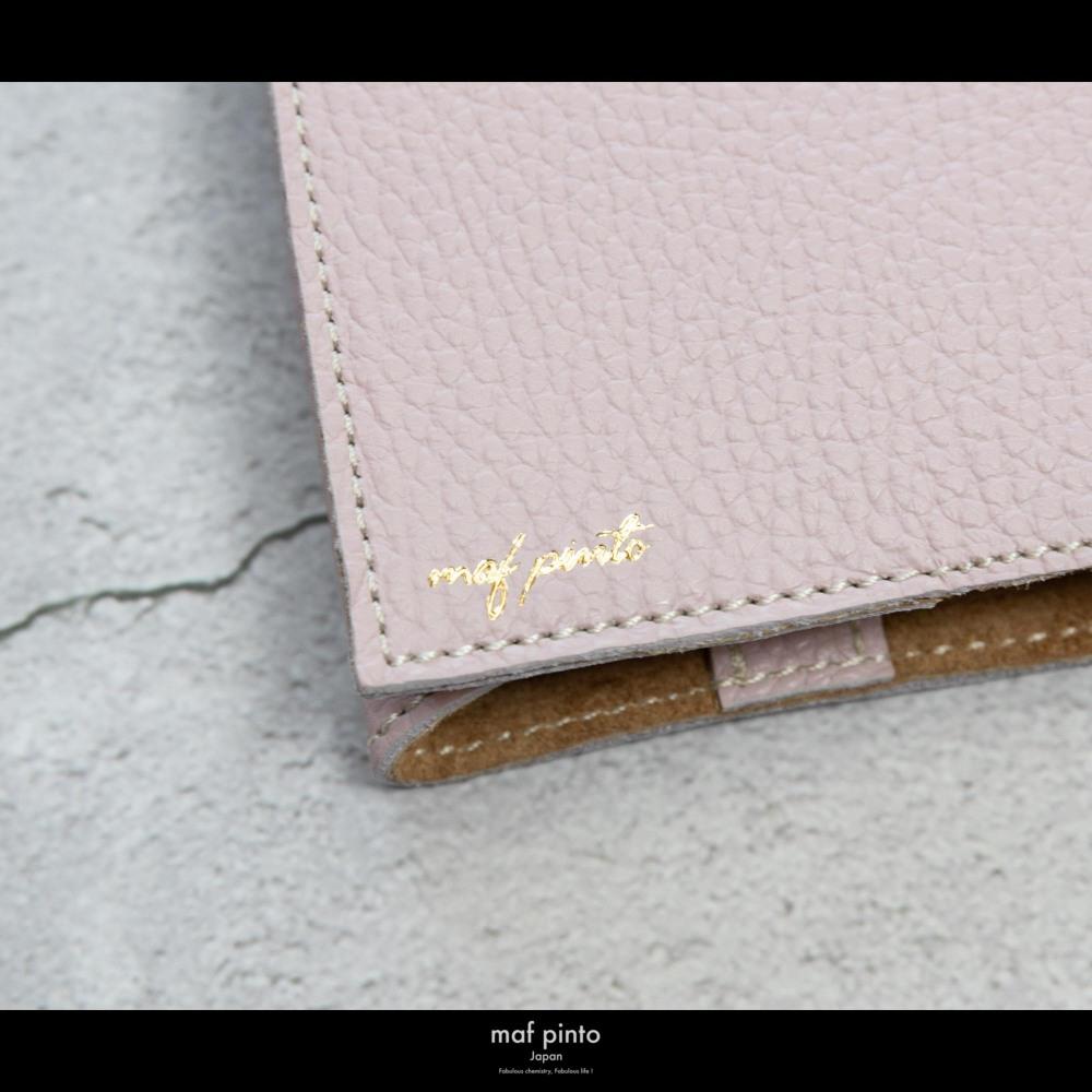 maf pinto (マフ ピント) レザーブックカバー 四六判サイズ ADRIA LINE ライトピンク 本革 日本製