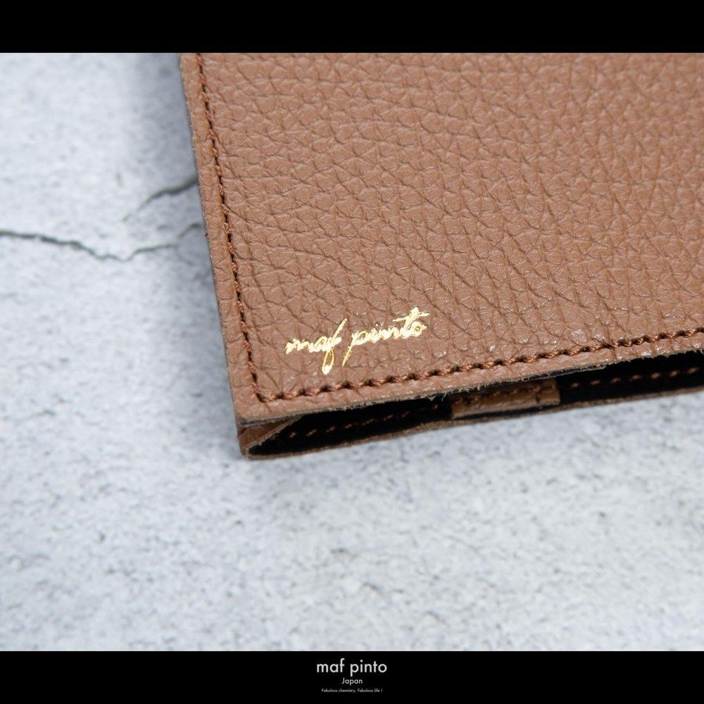maf pinto (マフ ピント) レザーブックカバー 四六判サイズ ADRIA LINE キャラメル 本革 日本製