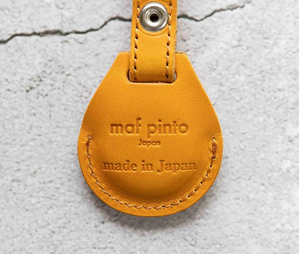 エアタグ用 キーホルダー カバー レザー 本革 キーリング apple airtag 【イエロー】
