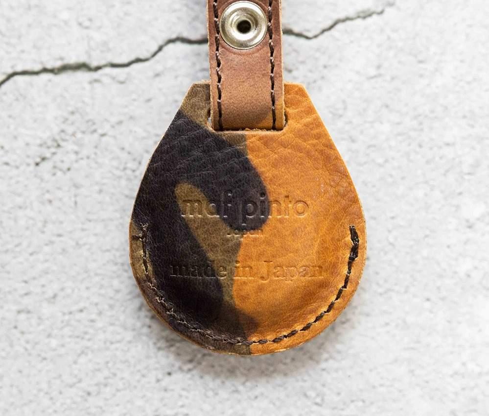 エアタグ用 キーホルダー カバー レザー 本革 キーリング apple airtag 【カモフラージュ ライト】