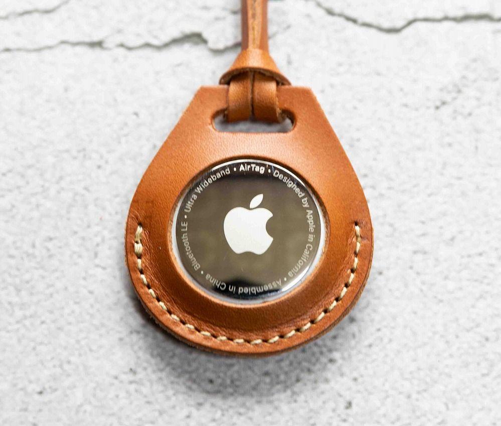 エアタグ用 ケース カバー レザー 本革 apple airtag 【ライトブラウン】