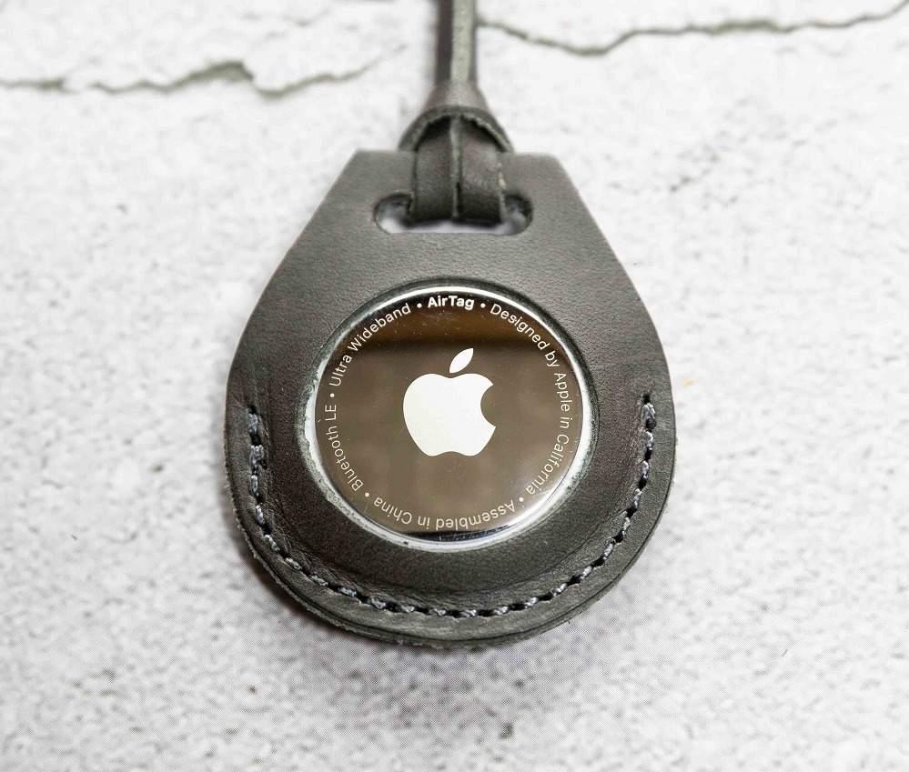エアタグ用 ケース カバー レザー 本革 apple airtag 【グレー】