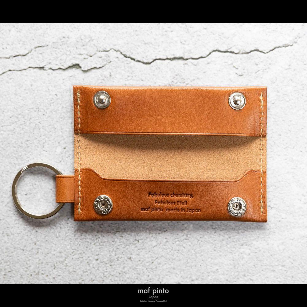 maf pinto (マフ ピント) キーリング キーホルダー 小銭入れ付き ミニ財布 ライトブラウン レザー 本革 日本製