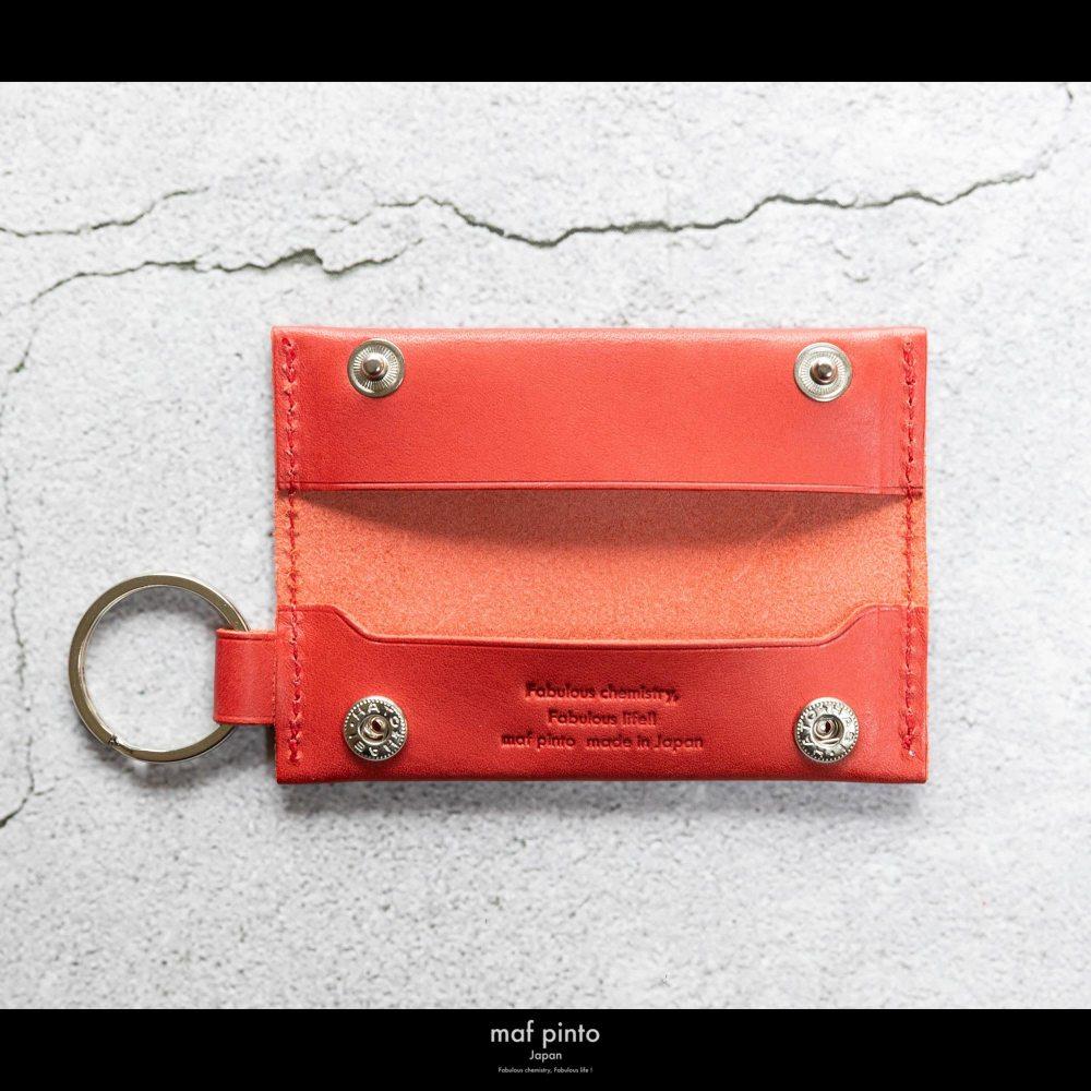 maf pinto (マフ ピント) キーリング キーホルダー 小銭入れ付き ミニ財布 レッド レザー 本革 日本製