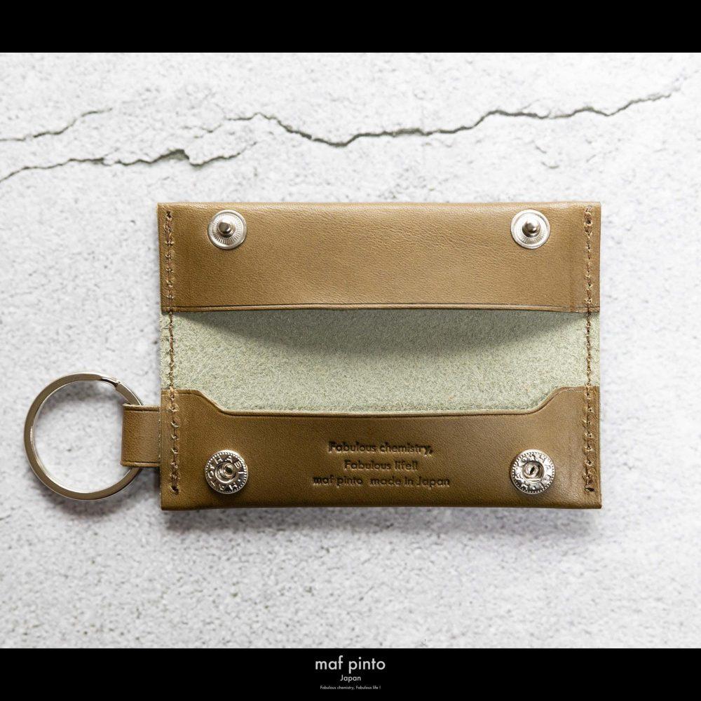 maf pinto (マフ ピント) キーリング キーホルダー 小銭入れ付き ミニ財布 オリーブ レザー 本革 日本製