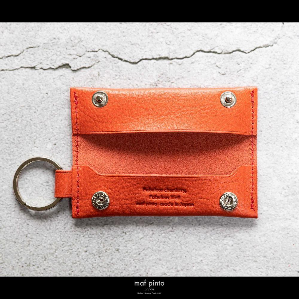 maf pinto (マフ ピント) キーリング キーホルダー 小銭入れ付き ミニ財布 レッドシュリンク レザー 本革 日本製