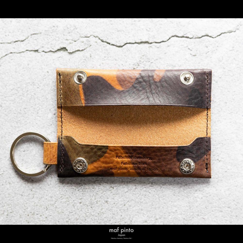maf pinto (マフ ピント) キーリング キーホルダー 小銭入れ付き ミニ財布 カモフラージュ ライト レザー 本革 日本製