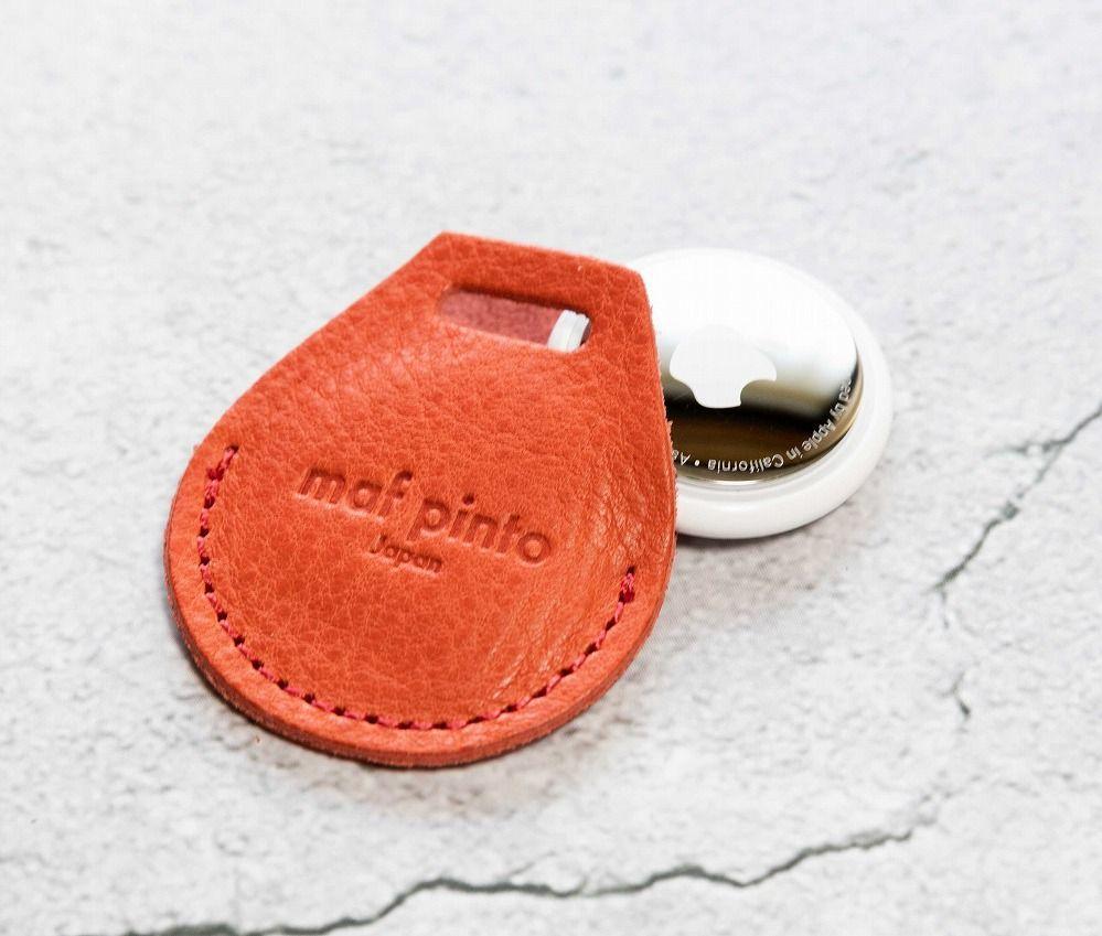 エアタグ用 ケース カバー（フルカバーモデル） レザー 本革 apple airtag 【レッド シュリンク】