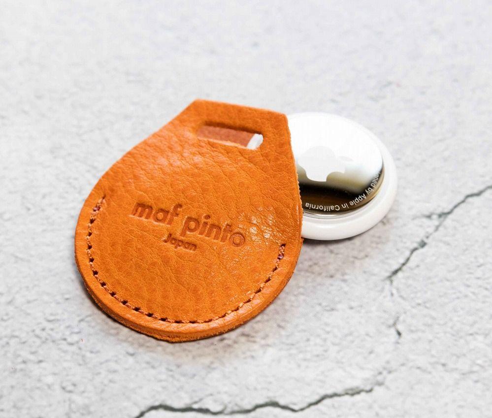 エアタグ用 ケース カバー（フルカバーモデル） レザー 本革 apple airtag 【オレンジ シュリンク】