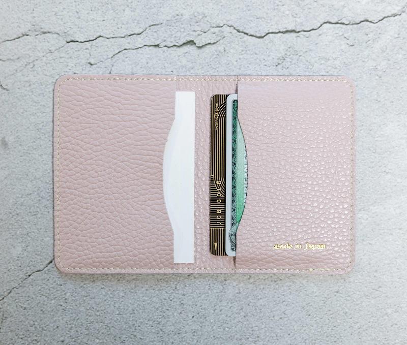 maf pinto (マフ ピント) レザーカードケース クリアポケット ライトピンク ADRIA LINE 本革 日本製