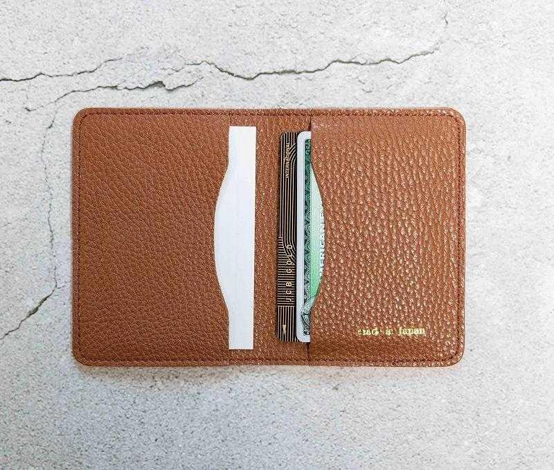 maf pinto (マフ ピント) レザーカードケース クリアポケット キャラメル ADRIA LINE 本革 日本製