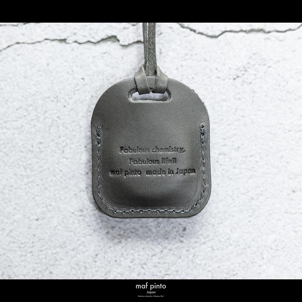 maf pinto (マフ ピント) air tag ケース カバー スクエア 保護 グレー レザー 本革 日本製