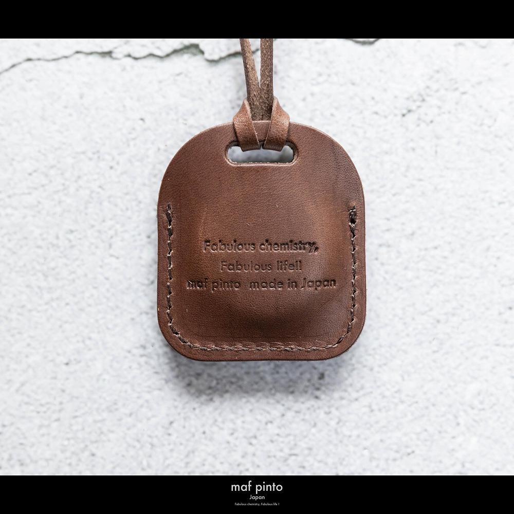 maf pinto (マフ ピント) air tag ケース カバー スクエア 保護 ダークブラウン レザー 本革 日本製