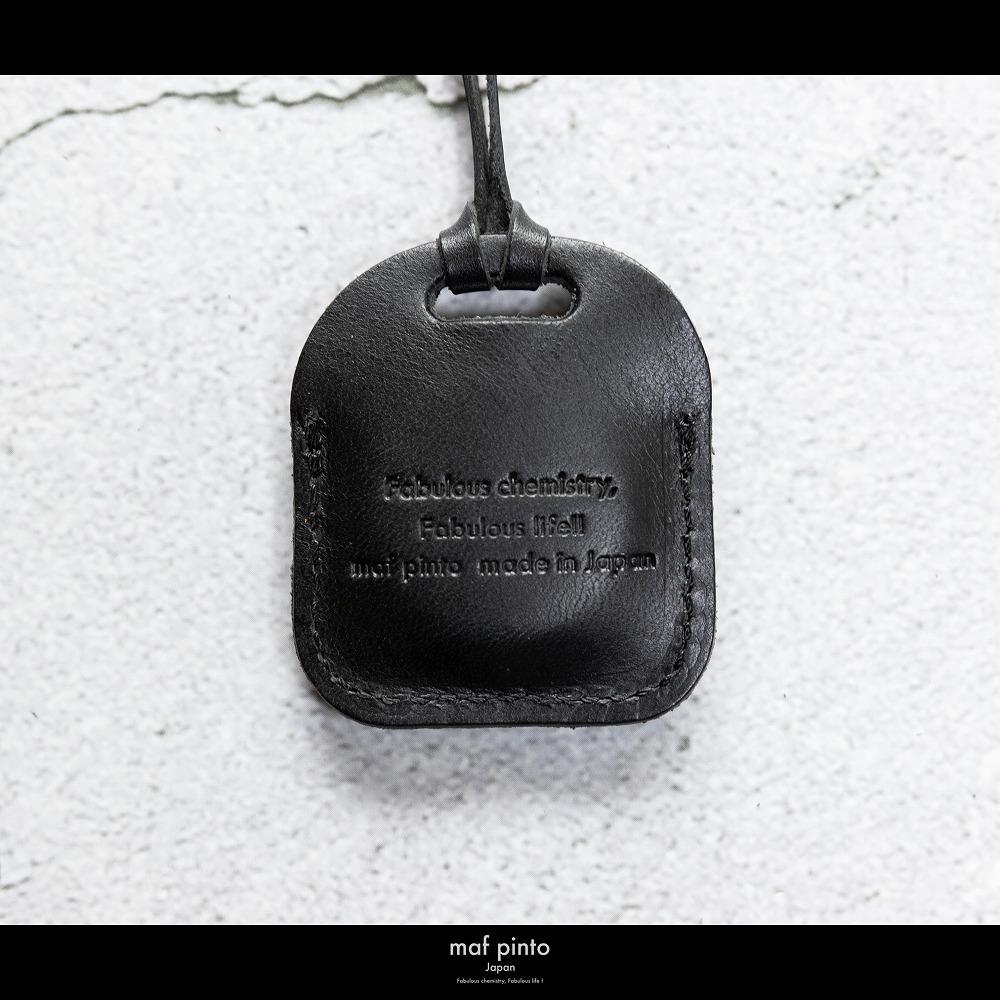 maf pinto (マフ ピント) air tag ケース カバー スクエア 保護 ブラック レザー 本革 日本製