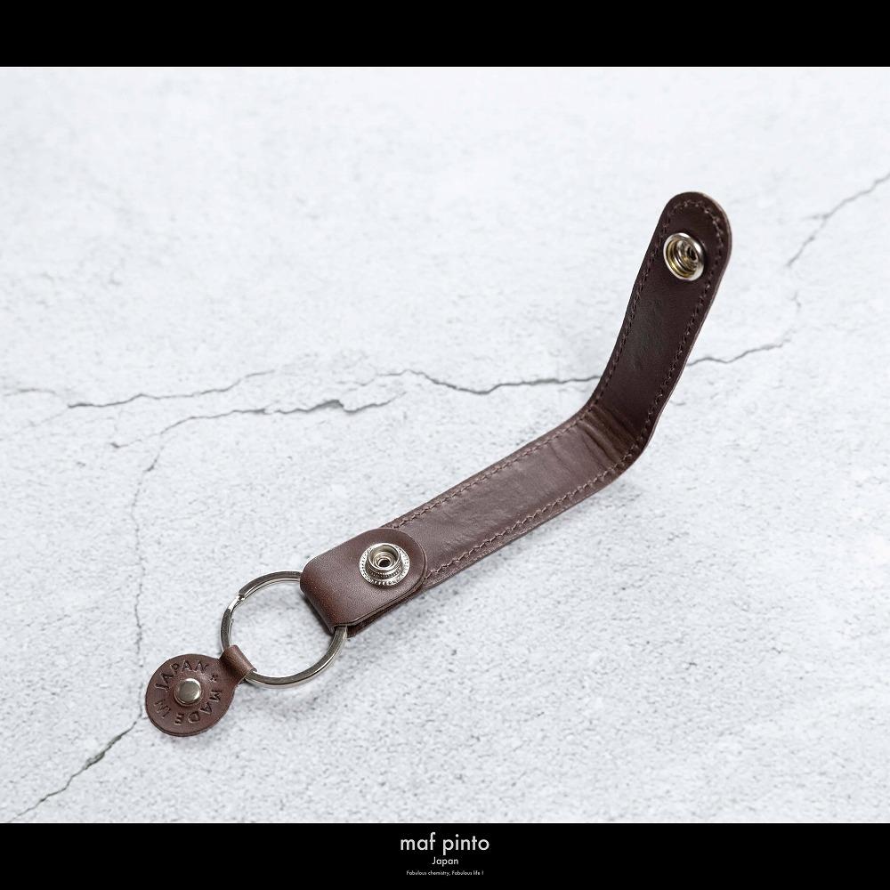 maf pinto (マフ ピント)ストラップ キーリング キーホルダー キーケース ダークブラウン レザー 本革 日本製