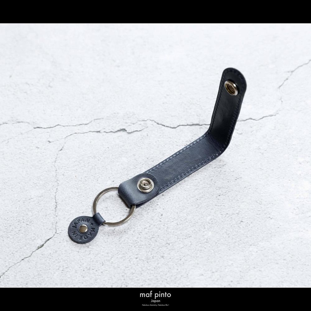 maf pinto (マフ ピント)ストラップ キーリング キーホルダー キーケース ネイビー レザー 本革 日本製