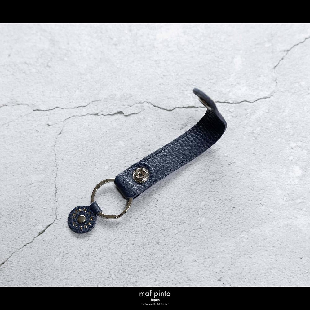maf pinto (マフ ピント)ストラップ キーリング キーホルダー キーケース ネイビー ADRIA LINE レザー 本革 日本製