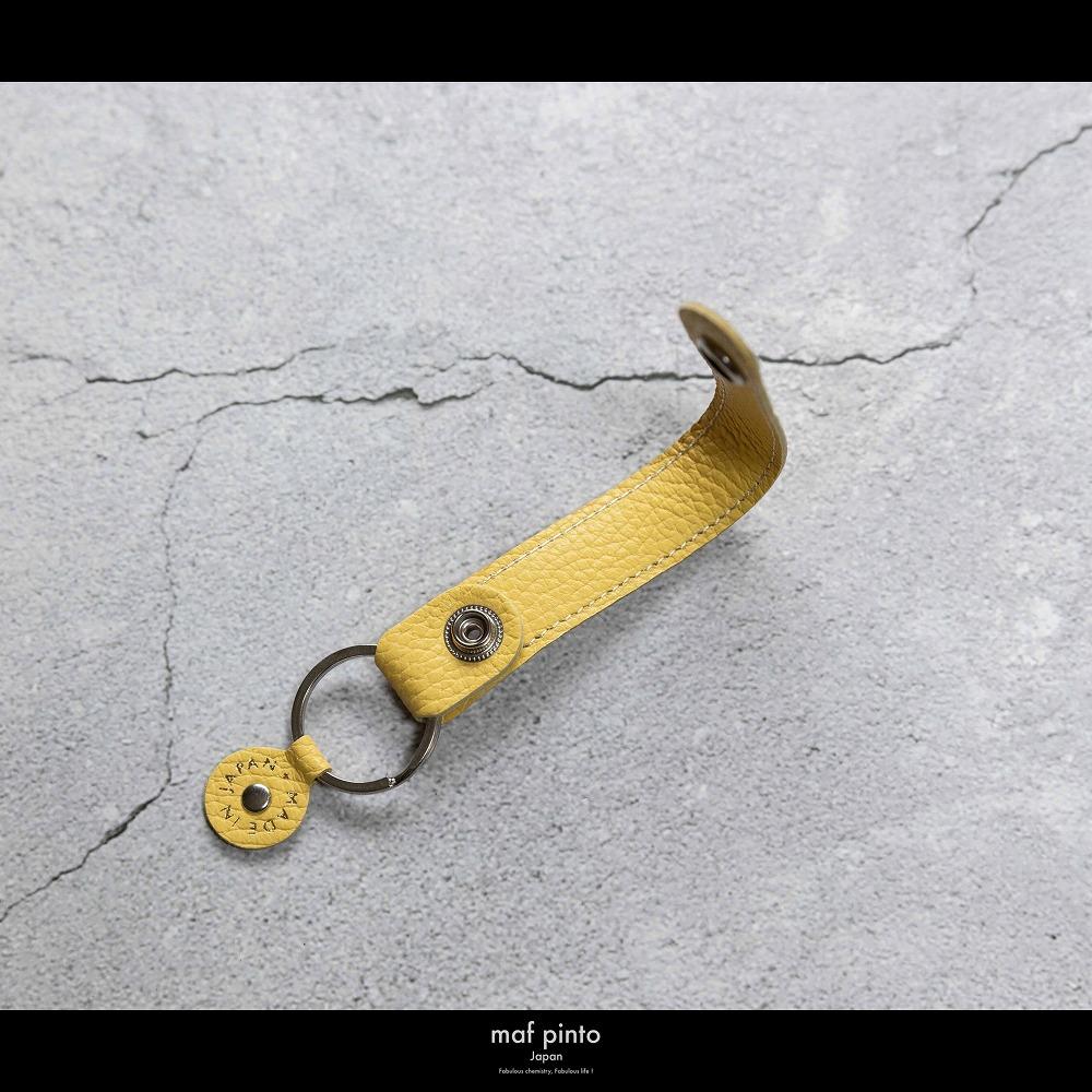 maf pinto (マフ ピント)ストラップ キーリング キーホルダー キーケース ライトイエロー ADRIA LINE レザー 本革 日本製