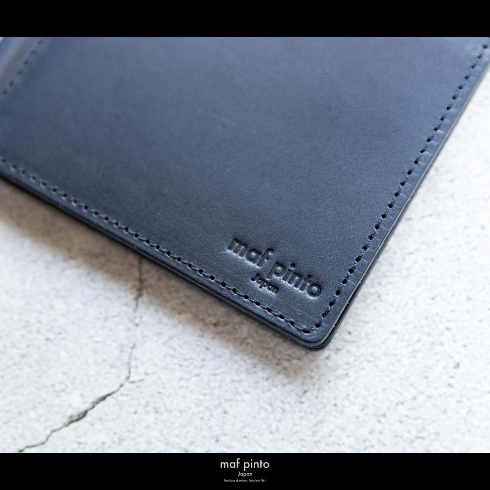 maf pinto (マフ ピント) マネークリップ 二つ折り財布 ネイビー 薄い カード収納 レザー 本革 日本製