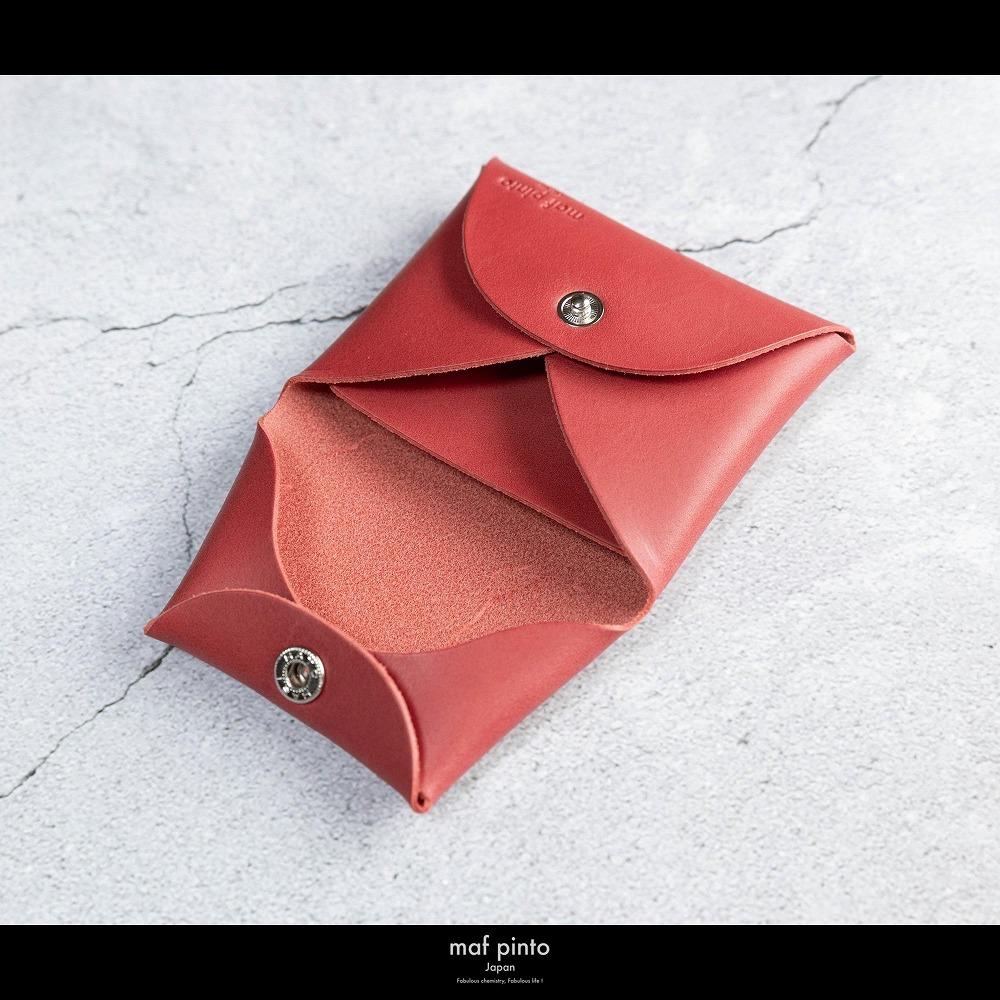 maf pinto (マフ ピント) ミニ財布 コンパクト ウォレット 小銭入れ レッド レザー 本革 日本製