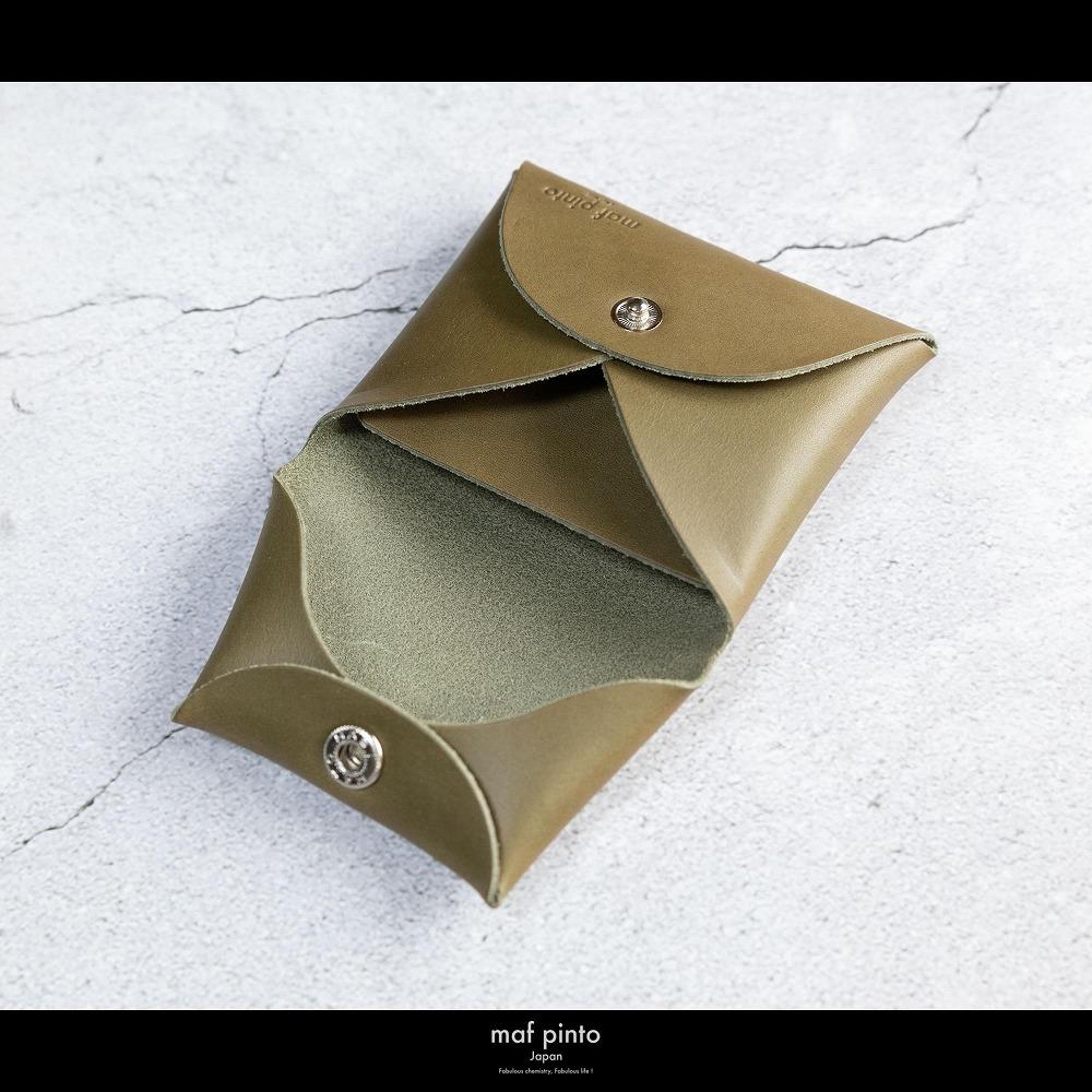 maf pinto (マフ ピント) ミニ財布 コンパクト ウォレット 小銭入れ オリーブ レザー 本革 日本製