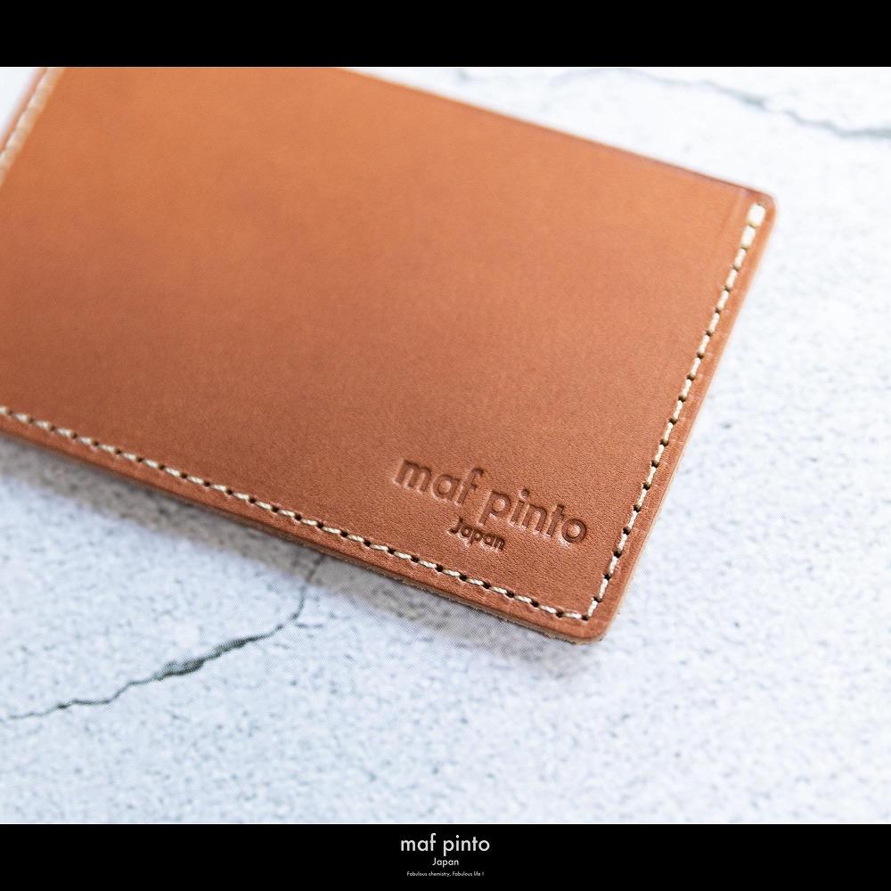 maf pinto (マフ ピント) カードケース 1枚 免許証 マイナンバーカード 薄型 スリム ライトブラウン レザー 本革 日本製