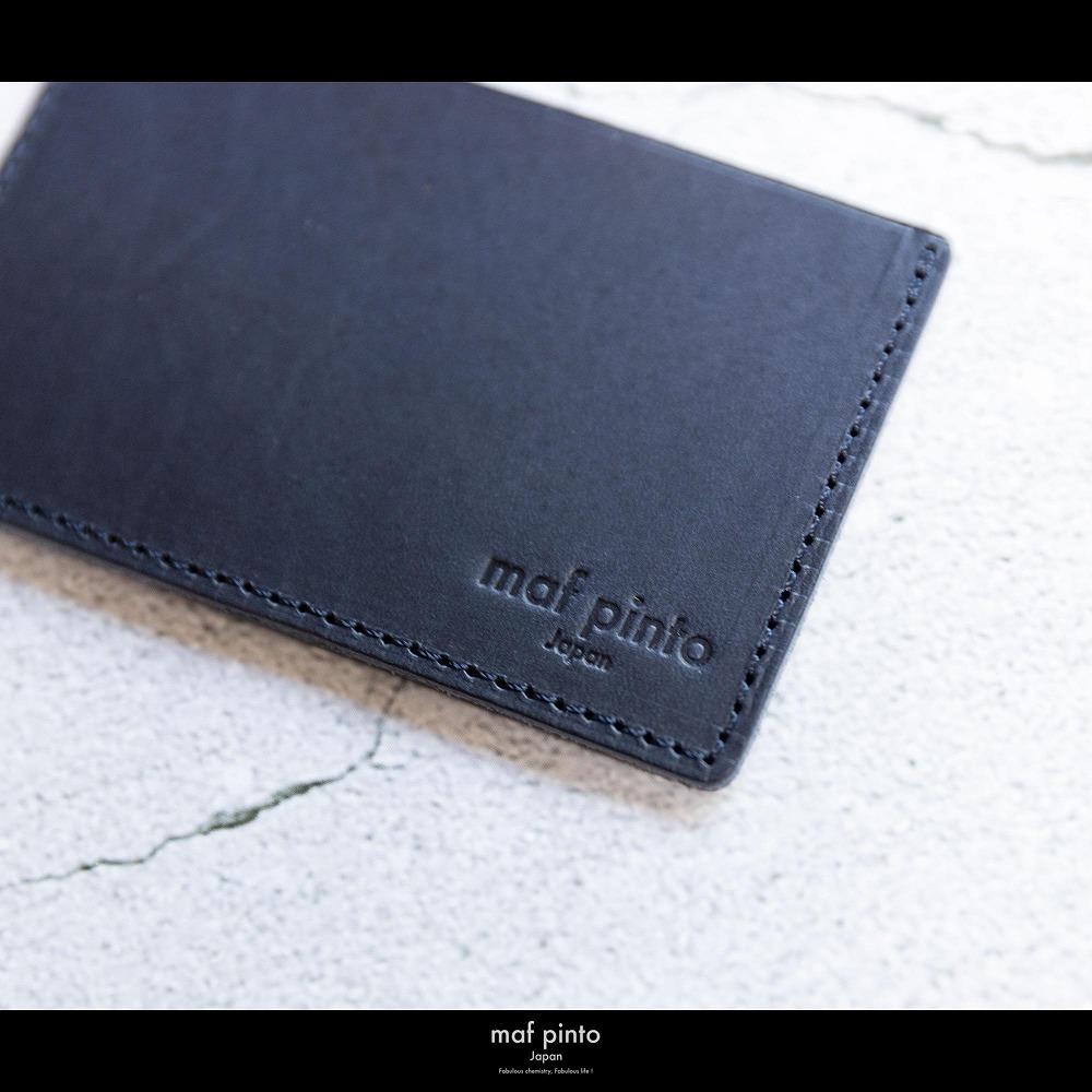 maf pinto (マフ ピント) カードケース 1枚 免許証 マイナンバーカード 薄型 スリム ネイビー レザー 本革 日本製