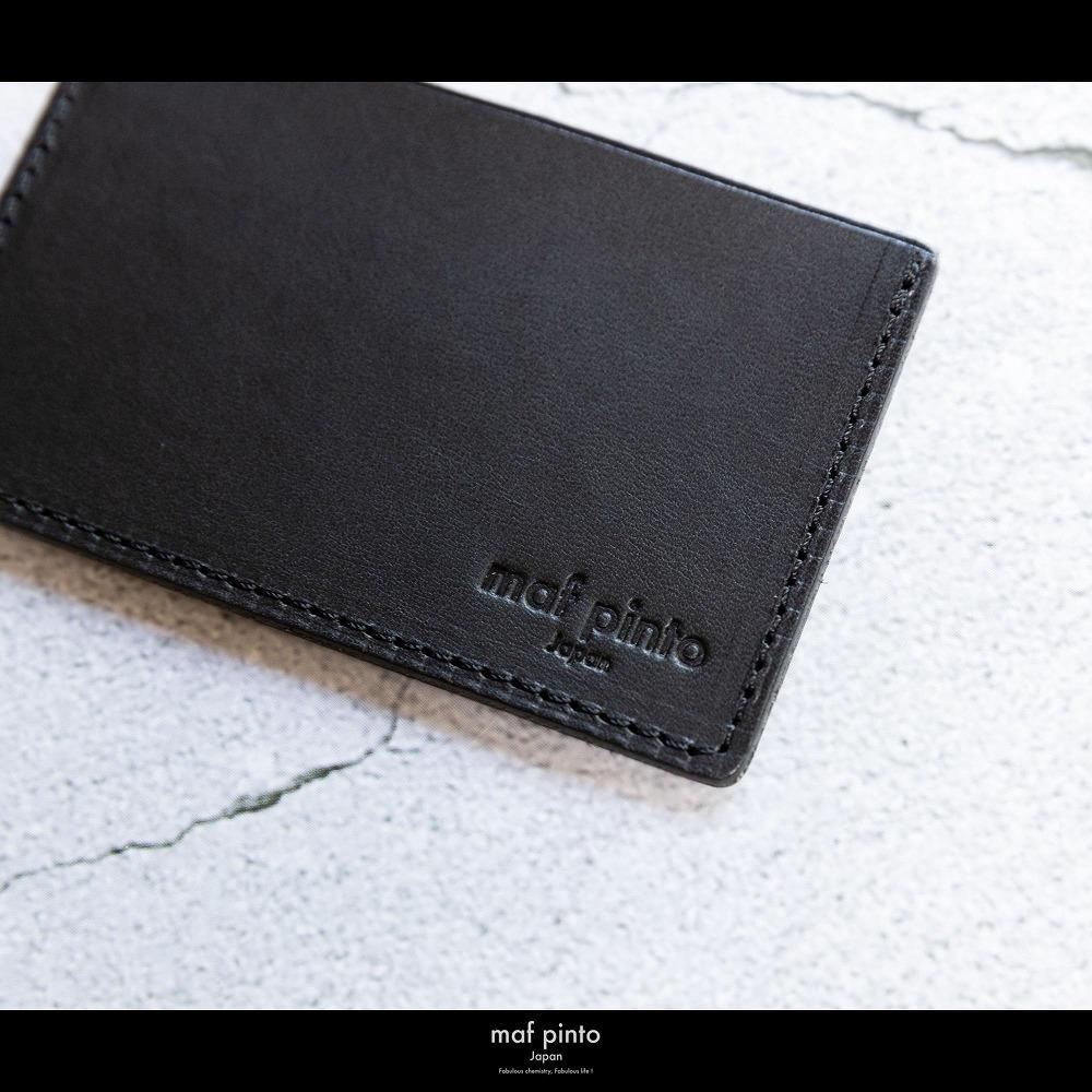 maf pinto (マフ ピント) カードケース 1枚 免許証 マイナンバーカード 薄型 スリム ブラック レザー 本革 日本製