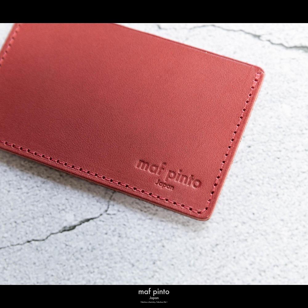 maf pinto (マフ ピント) カードケース 1枚 免許証 マイナンバーカード 薄型 スリム レッド レザー 本革 日本製