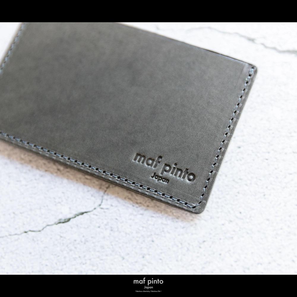 maf pinto (マフ ピント) カードケース 1枚 免許証 マイナンバーカード 薄型 スリム グレー レザー 本革 日本製