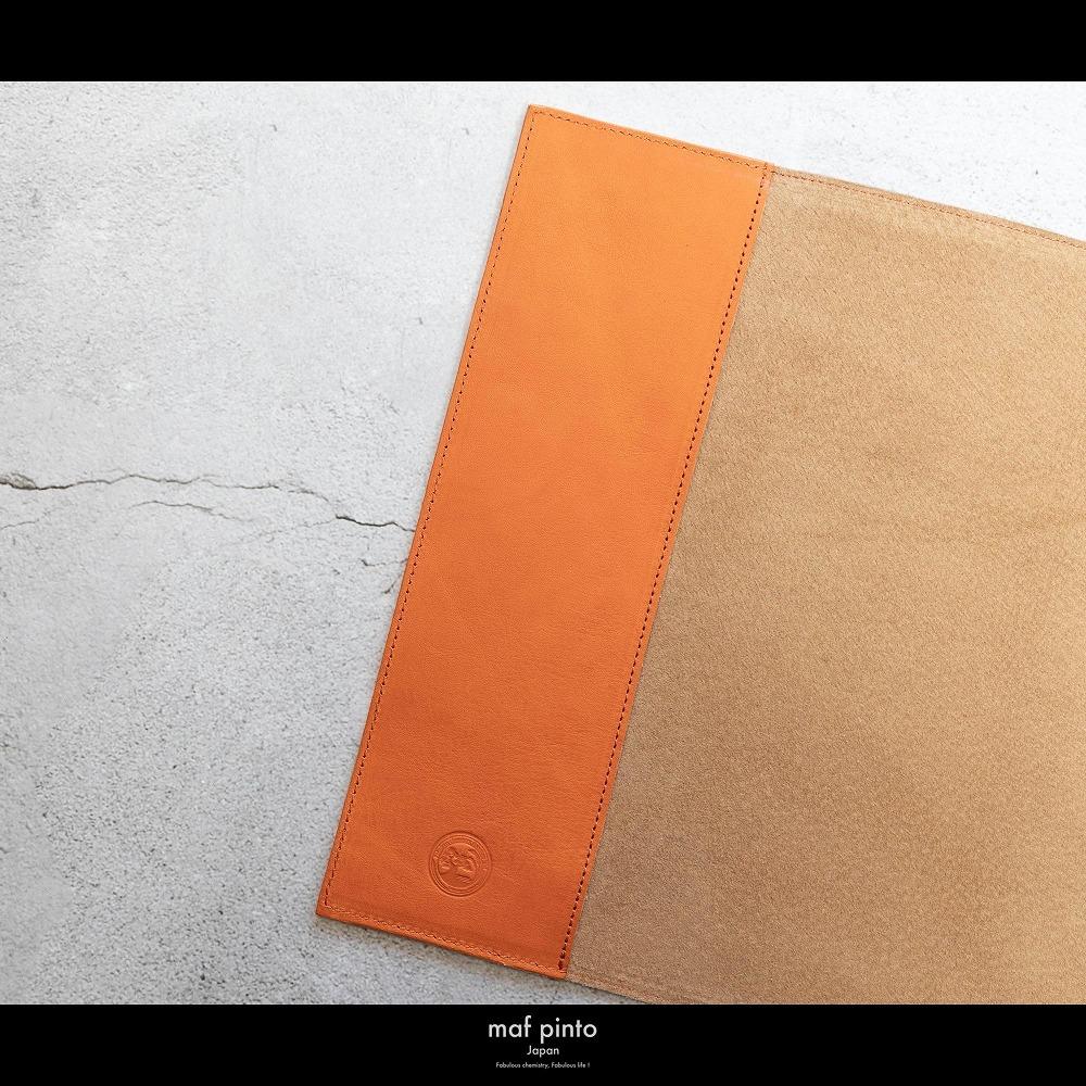 maf pinto (マフ ピント) ノートカバー B5サイズ オレンジシュリンク レザー 本革 日本製