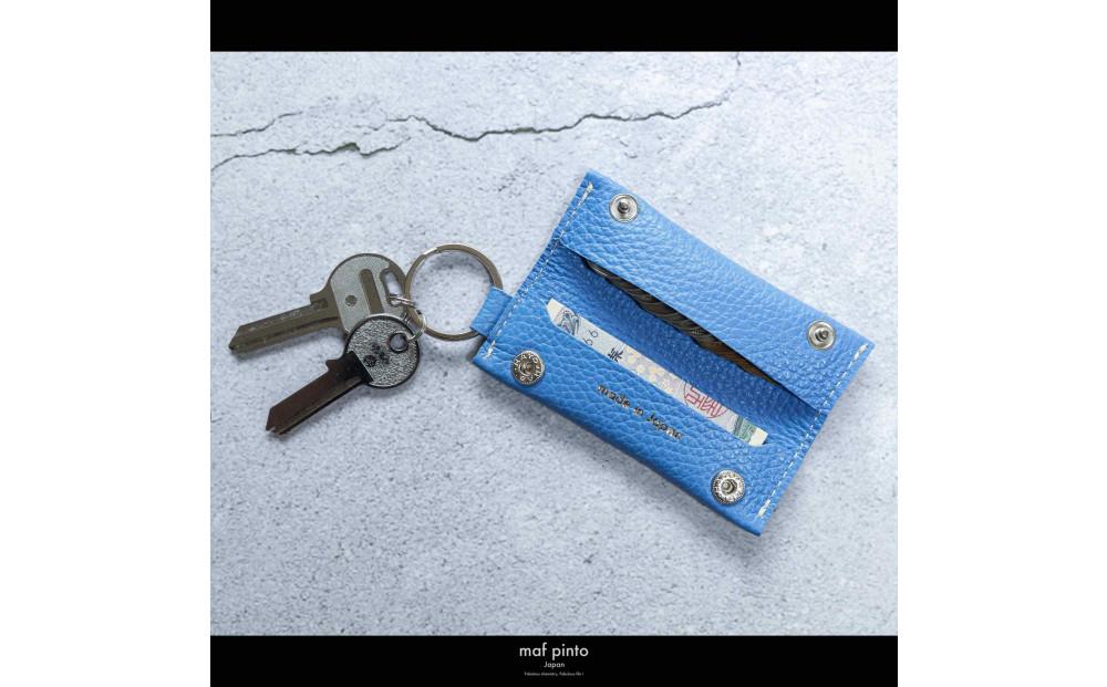 maf pinto (マフ ピント) キーリング キーホルダー 小銭入れ付き ミニ財布 フレッシュブルー ADRIA LINE レザー 本革 日本製