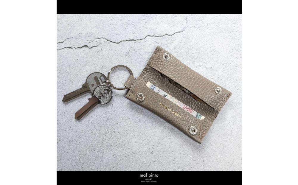 maf pinto (マフ ピント) キーリング キーホルダー 小銭入れ付き ミニ財布 トープ ADRIA LINE レザー 本革 日本製