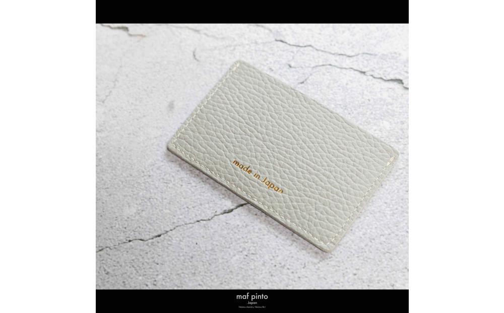 maf pinto (マフ ピント) カードケース 1枚 免許証 マイナンバーカード 薄型 スリム ライトグレー ADRIA LINE レザー 本革 日本製