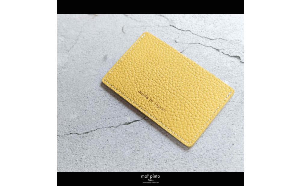 maf pinto (マフ ピント) カードケース 1枚 免許証 マイナンバーカード 薄型 スリム ライトイエロー ADRIA LINE レザー 本革 日本製