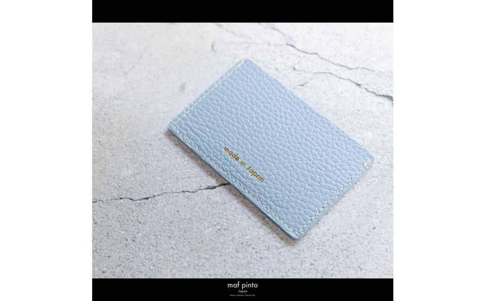 maf pinto (マフ ピント) カードケース 1枚 免許証 マイナンバーカード 薄型 スリム ライトブルー ADRIA LINE レザー 本革 日本製