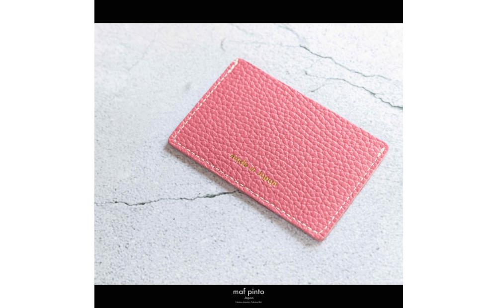 maf pinto (マフ ピント) カードケース 1枚 免許証 マイナンバーカード 薄型 スリム ピンク ADRIA LINE レザー 本革 日本製