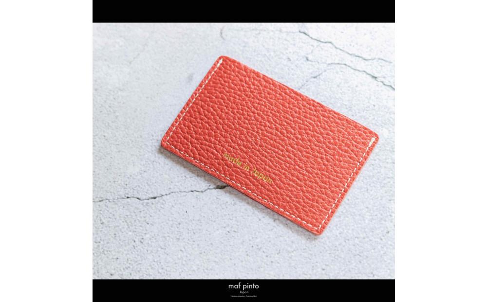 maf pinto (マフ ピント) カードケース 1枚 免許証 マイナンバーカード 薄型 スリム フレッシュレッド ADRIA LINE レザー 本革 日本製