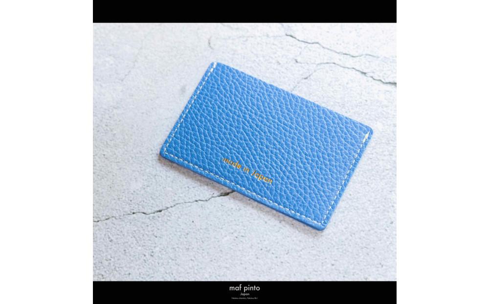 maf pinto (マフ ピント) カードケース 1枚 免許証 マイナンバーカード 薄型 スリム フレッシュブルー ADRIA LINE レザー 本革 日本製