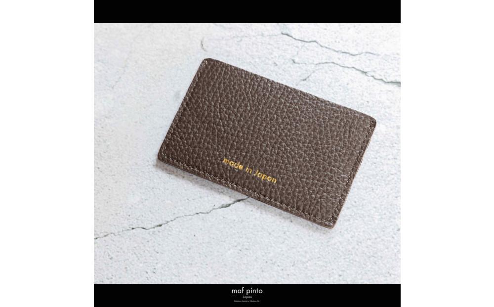 maf pinto (マフ ピント) カードケース 1枚 免許証 マイナンバーカード 薄型 スリム チョコレート ADRIA LINE レザー 本革 日本製