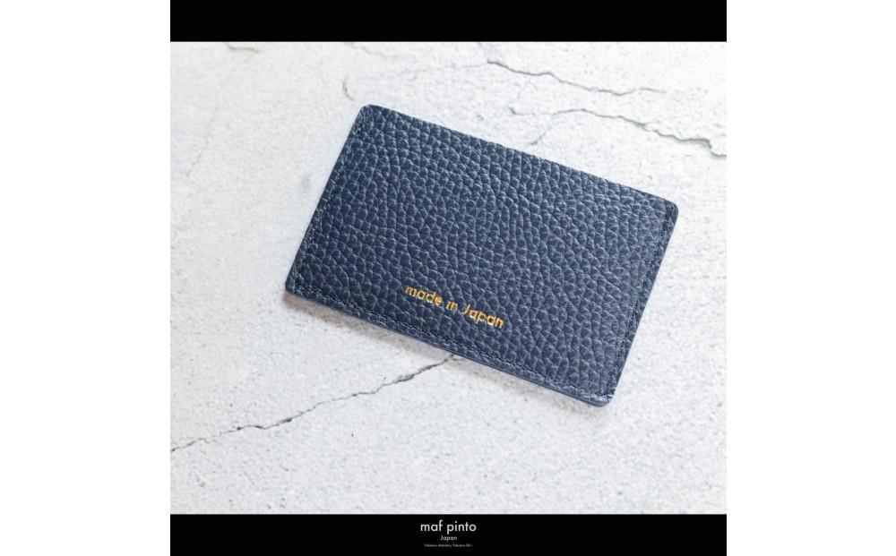 maf pinto (マフ ピント) カードケース 1枚 免許証 マイナンバーカード 薄型 スリム ネイビー ADRIA LINE レザー 本革 日本製