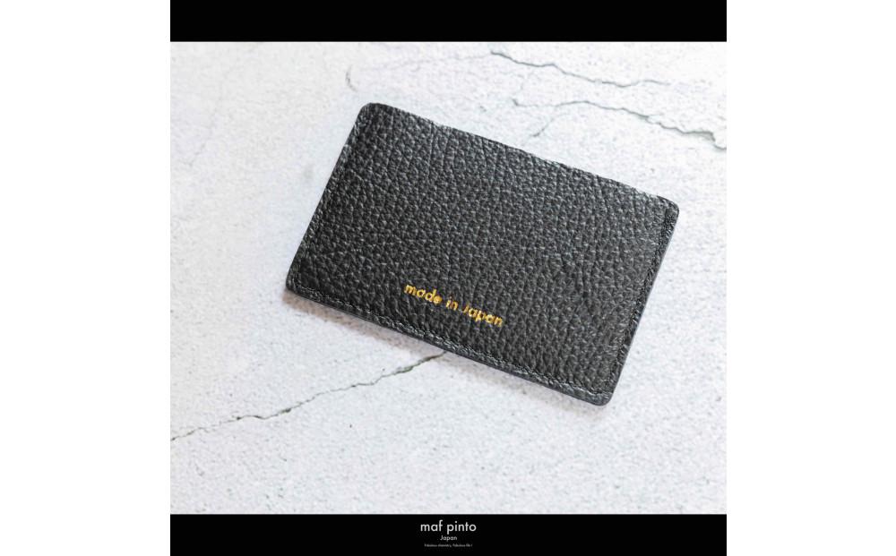 maf pinto (マフ ピント) カードケース 1枚 免許証 マイナンバーカード 薄型 スリム ブラック ADRIA LINE レザー 本革 日本製