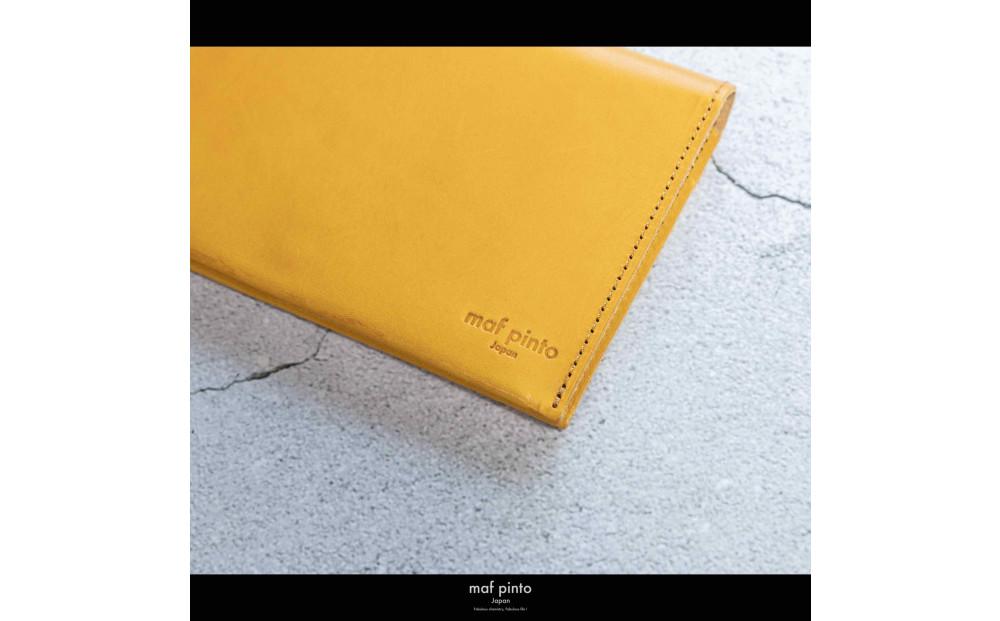 maf pinto (マフ ピント) 通帳ケース 通帳入れ カード収納 イエロー レザー 本革 日本製