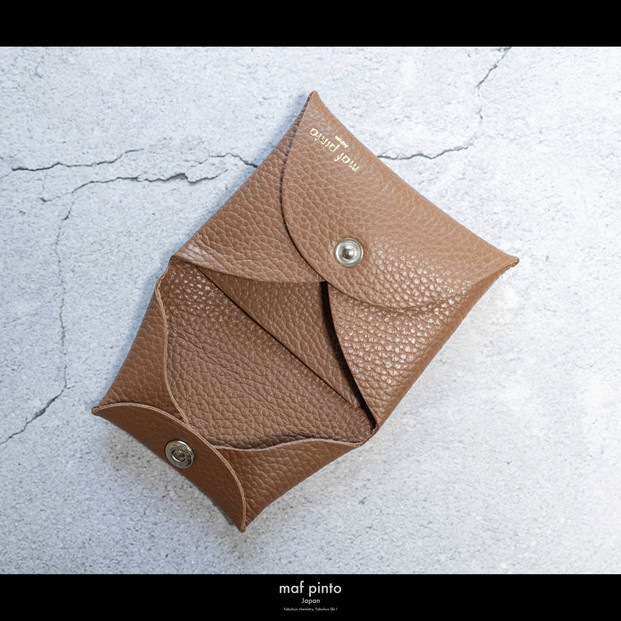 maf pinto (マフ ピント) ミニ財布 コンパクト ウォレット 小型 小銭入れ カードケース レザー 本革 61キャラメル