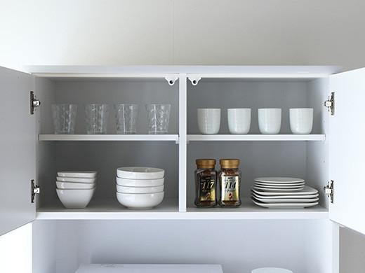 【開梱設置】食器棚 レンジ台 幅88.8cm ナポリ 鏡面ホワイト フルカスタム（モイス・コンセント・開き戸耐震ラッチ・開き戸ソフトクローズ・引出ソフトクローズ） キッチンボード 幅90 家具