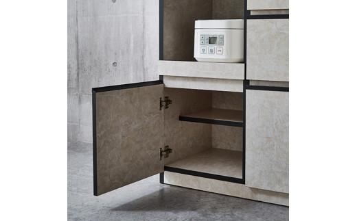 【開梱設置】キッチンカウンター レンジ台 アンサンブル 幅119.7 ストーンホワイト