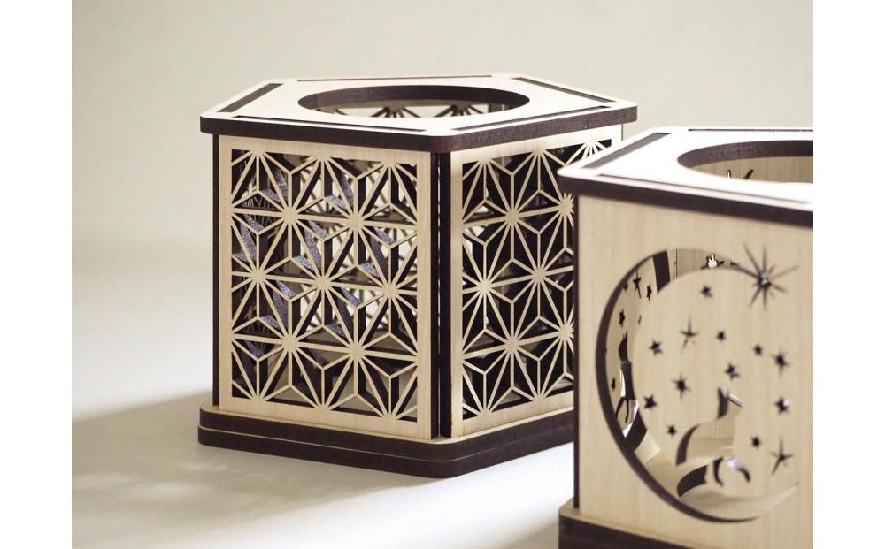 LED キャンドルホルダー 木製 レーザー加工雑貨 ホワイト木目 インテリア雑貨 キャンドルホルダー002 3個セット