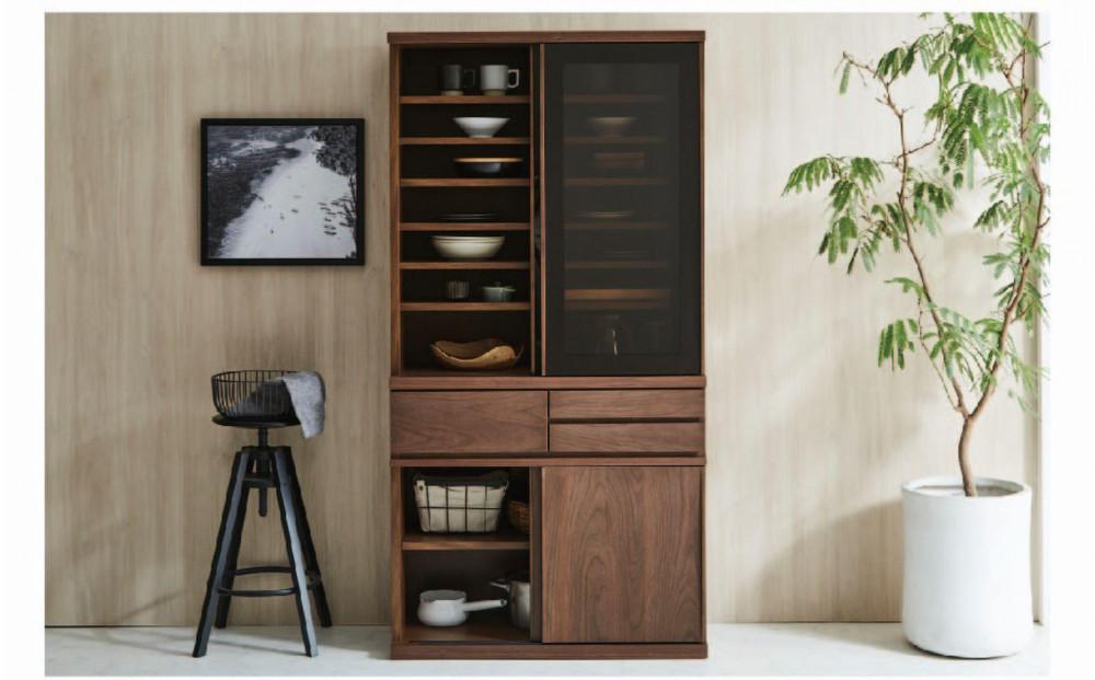 天然木リビング家具アレーグリ(キャビネット・ダイニングボード・食器棚)90cm【4色】