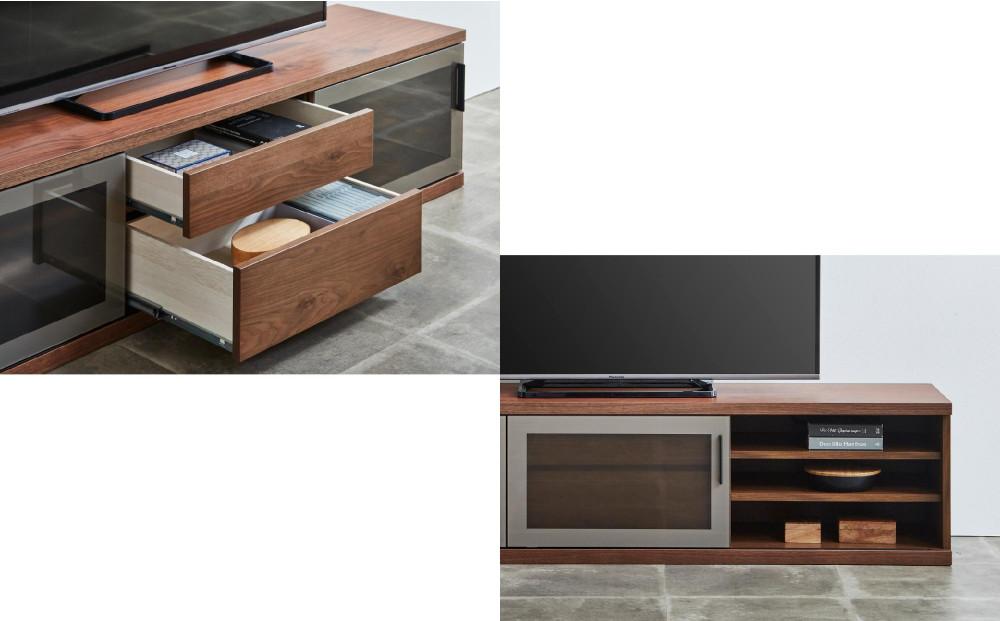 天然木リビング家具アーザ(ローボード テレビ台・TVボード)200cm  H45【6色】